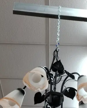 Lámpara de techo de metal y cristal - miniatura 4