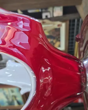 Centro de mesa de cristal Murano rojo y blanco - miniatura 5
