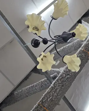 Lámpara de techo rústica con pantalla de cristal - miniatura 4