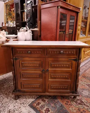 Aparador clásico de estilo castellano con tapa de mármol - miniatura 2