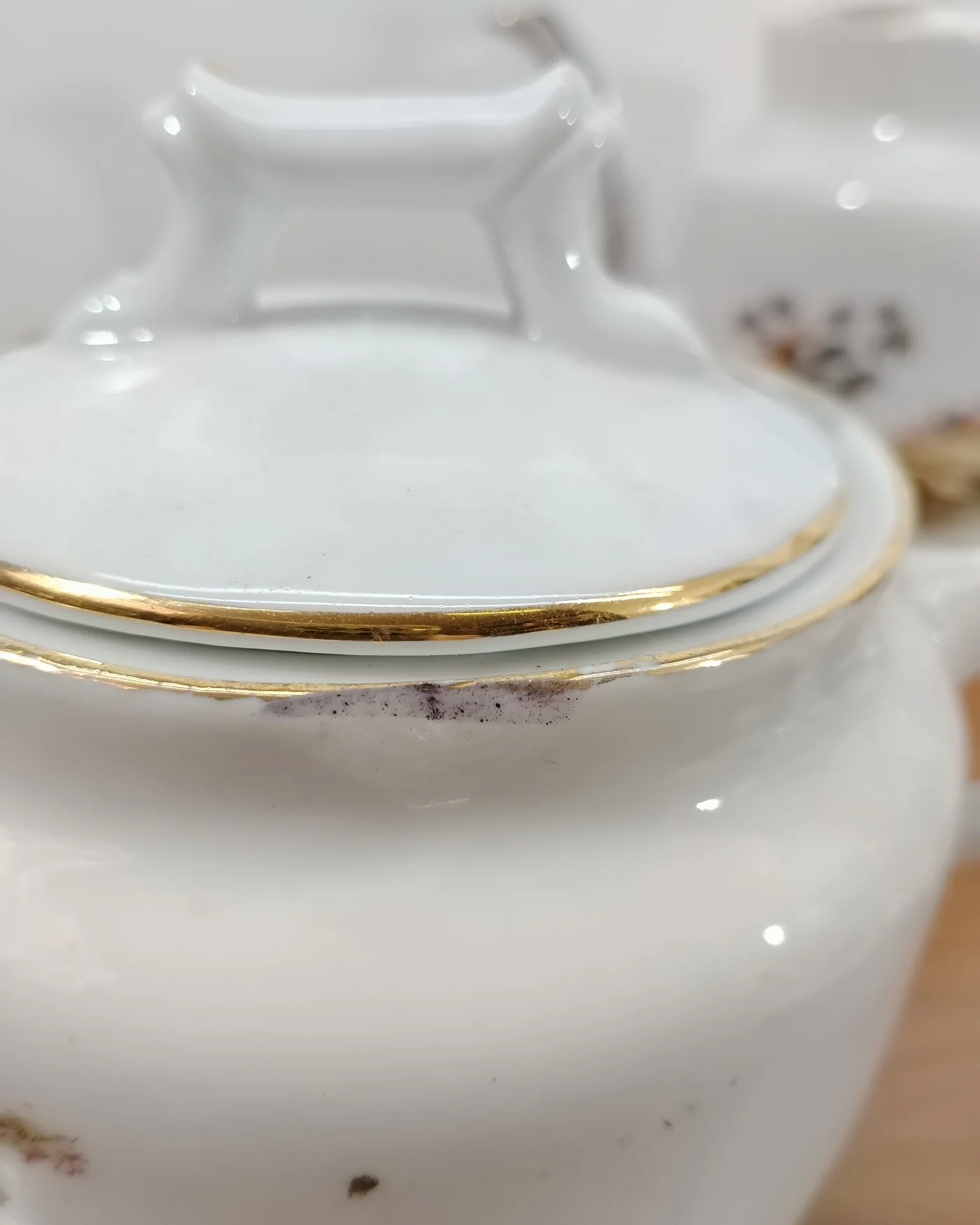 Juego de té o café de porcelana con paisaje - imagen 4