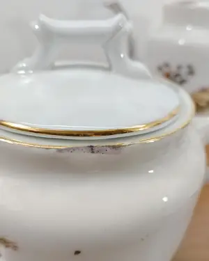 Juego de té o café de porcelana con paisaje - miniatura 4