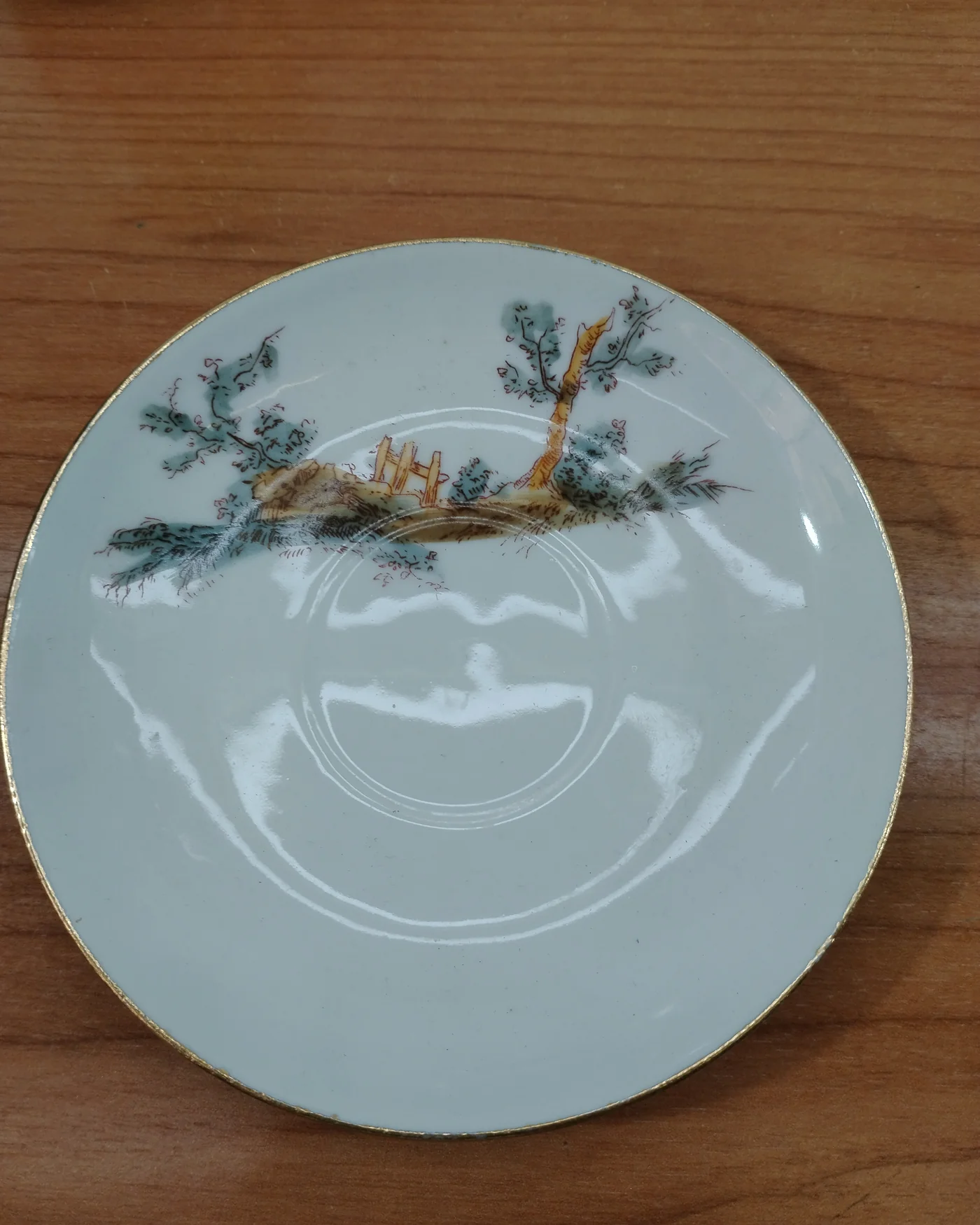 Juego de té o café de porcelana con paisaje - imagen 6