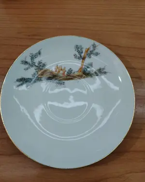 Juego de té o café de porcelana con paisaje - miniatura 6