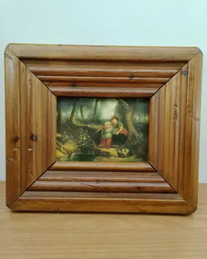 Cuadro vintage con marco de madera rústica - miniatura 1