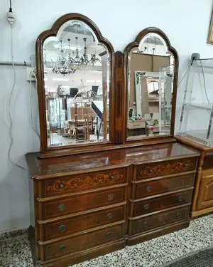 tocador clásico con espejos y marquetería - miniatura 2