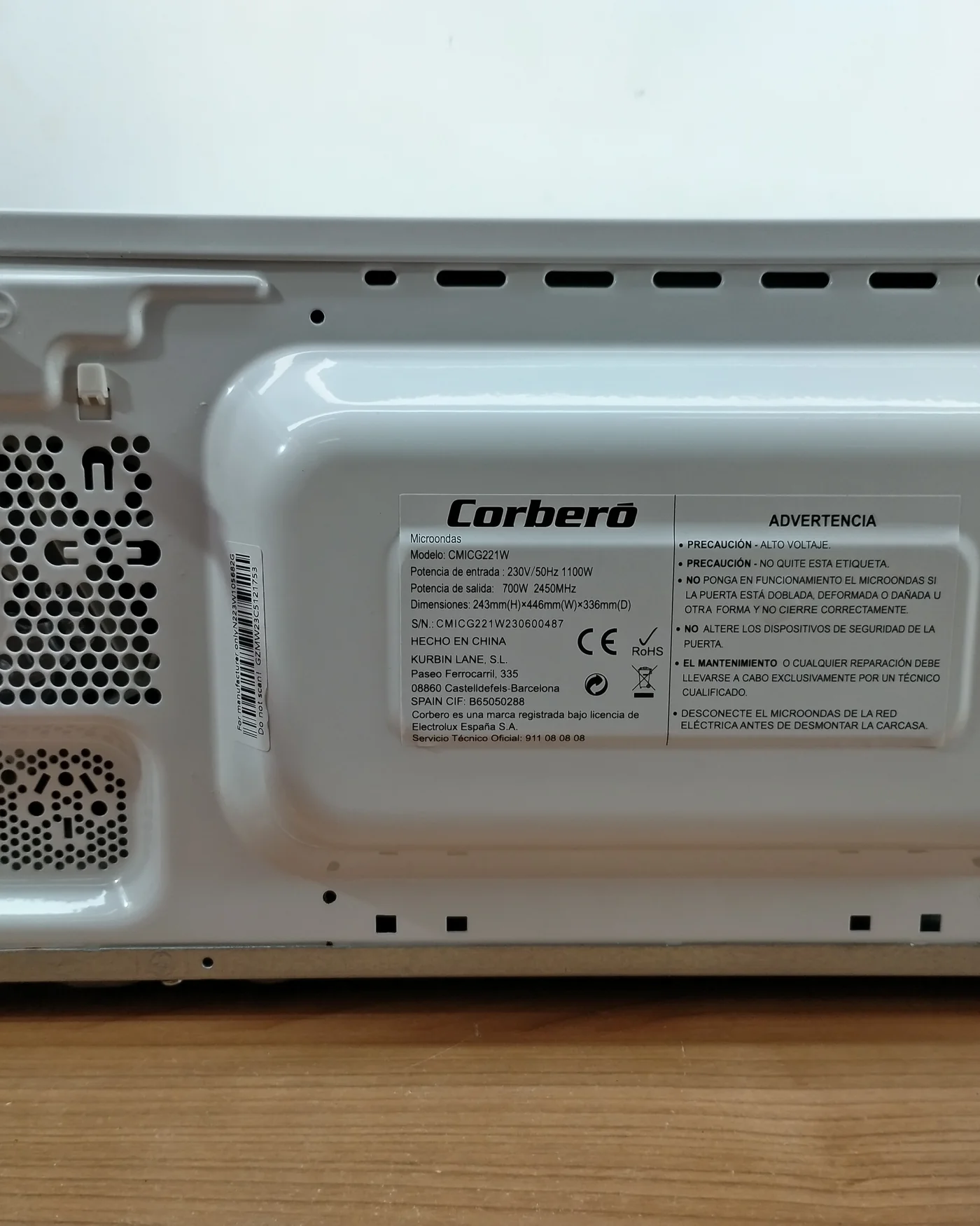 Microondas Corbero - imagen 4