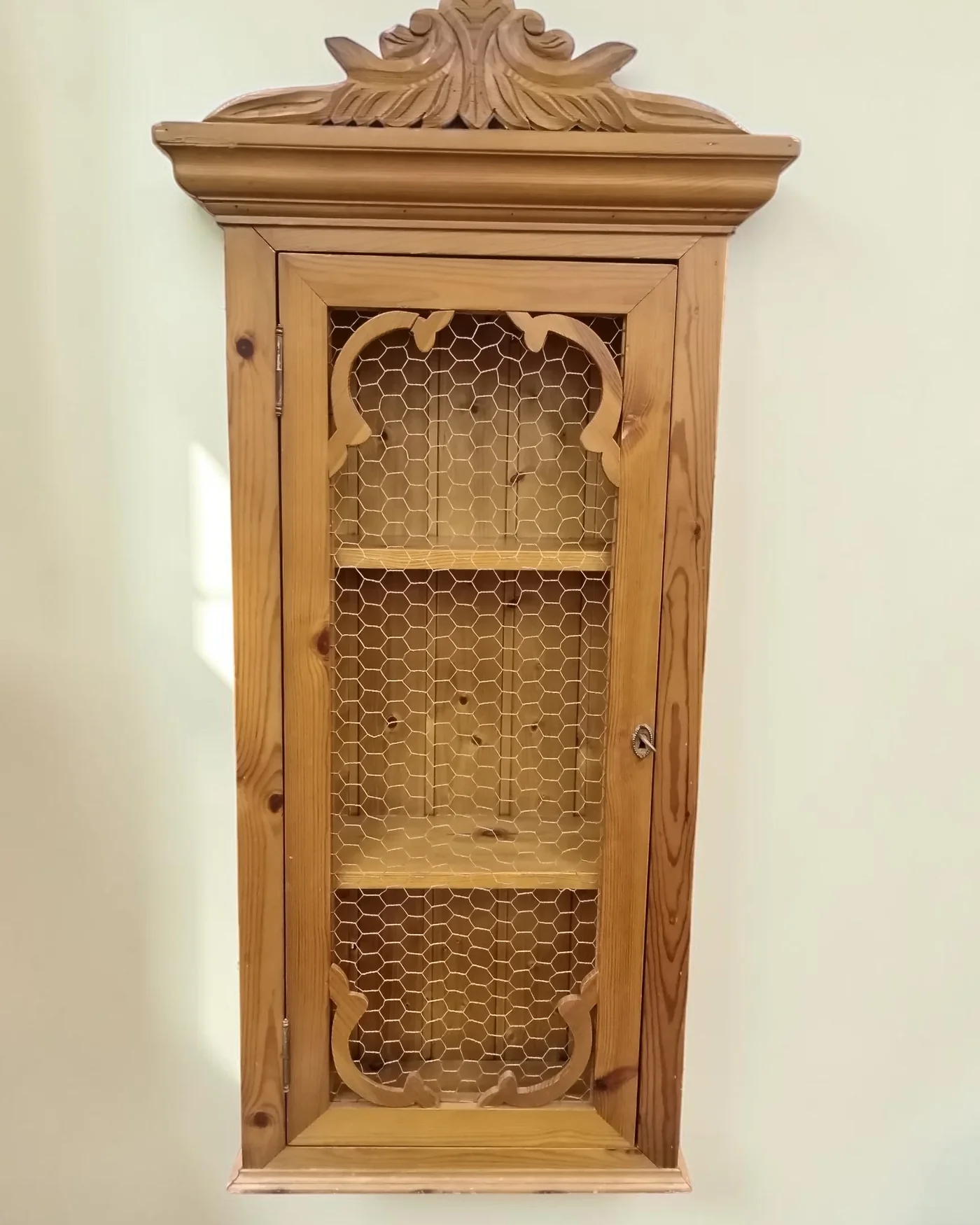 Alacena rústica de colgar con puerta de malla de alambre - imagen 1