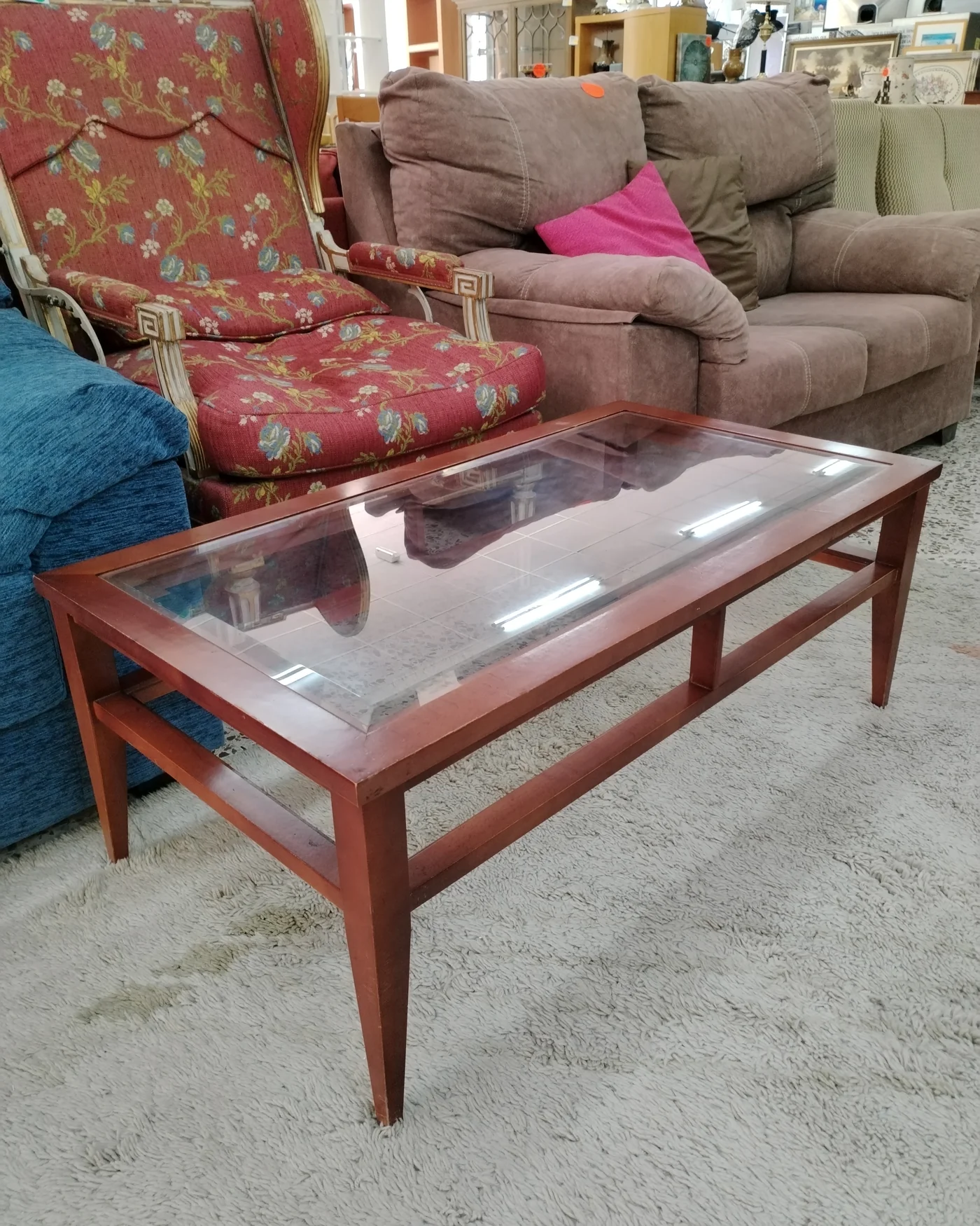 Mesa de centro con cristal - imagen 3