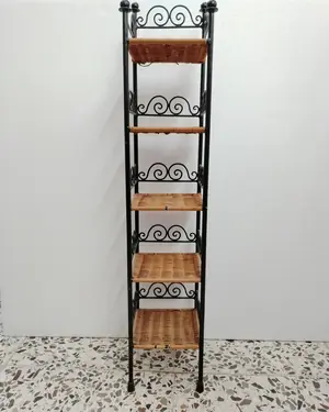 ESTANTERÍA DE FORJA Y MIMBRE - miniatura 1