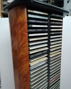 mueble giratorio de madera para cds - miniatura 3
