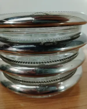4 posavasos de cristal y plata - miniatura 2