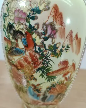Jarrón de porcelana china decorado - miniatura 6