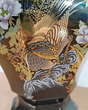 Jarron porcelana CHINO NEGRO - miniatura 3