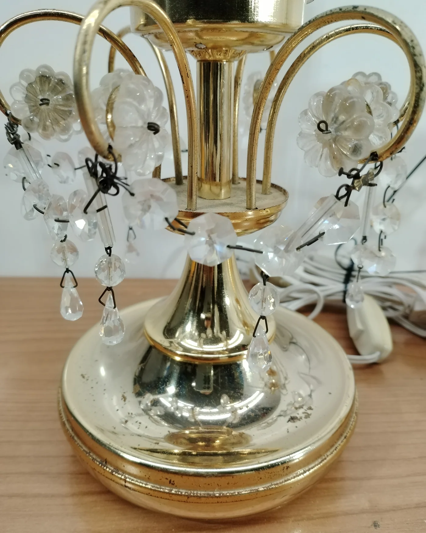 Pareja de lámparas de sobremesa vintage con cristal - imagen 3