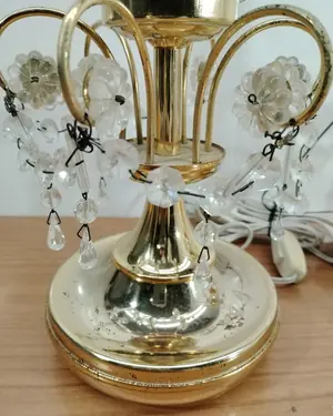 Pareja de lámparas de sobremesa vintage con cristal - miniatura 3