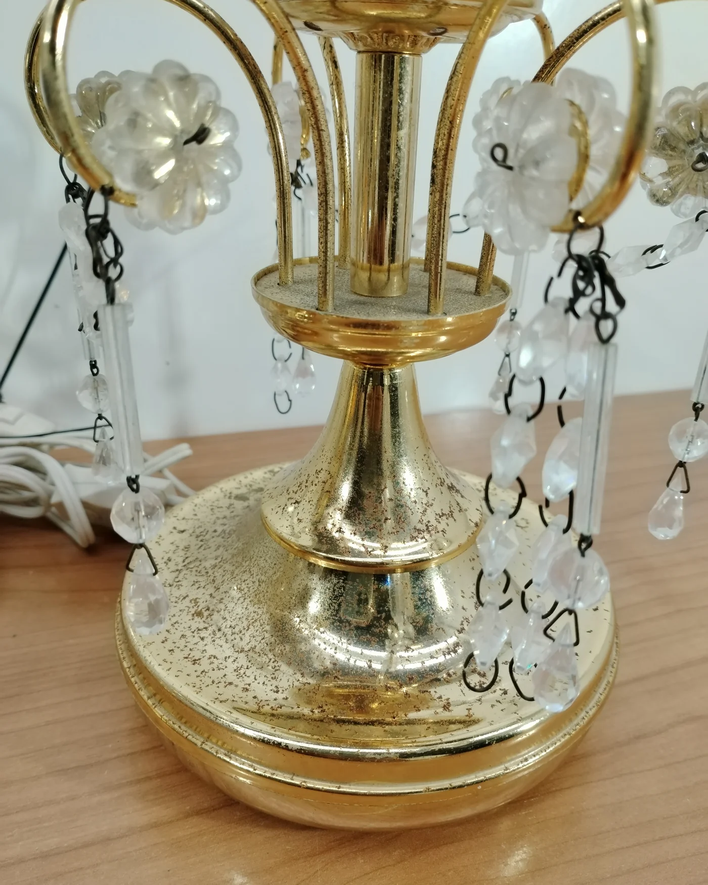 Pareja de lámparas de sobremesa vintage con cristal - imagen 4
