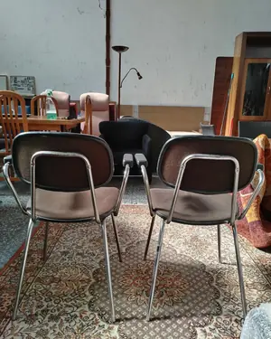 Par de sillas de oficina vintage marrón - miniatura 4