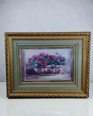 Cuadro de flores con paspartú - miniatura 1