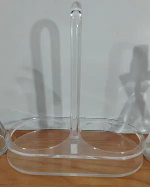 Juego de aceitera y vinagrera vintage con soporte de acrílico - miniatura 4
