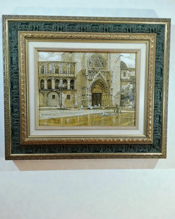 Lámina de la Catedral de Valencia con Marco Decorativo