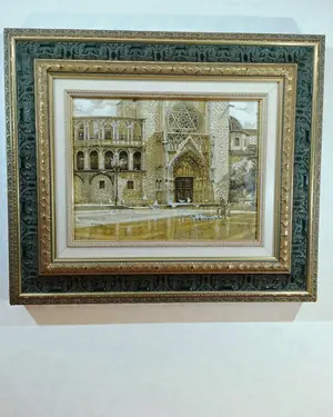 Lámina de la catedral de valencia con marco decorativo - miniatura 1