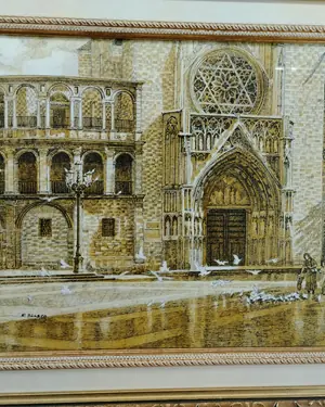 Lámina de la catedral de valencia con marco decorativo - miniatura 2
