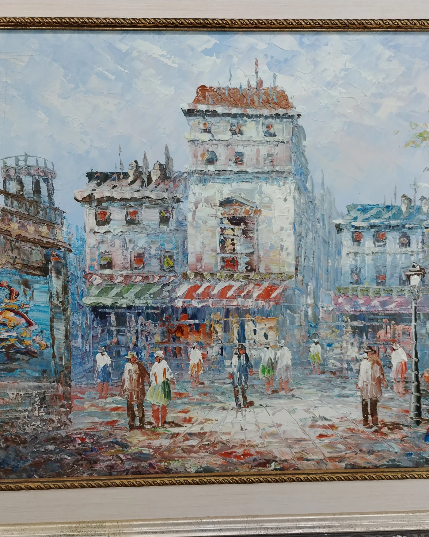 Oleo escena callejera de Paris - imagen 2