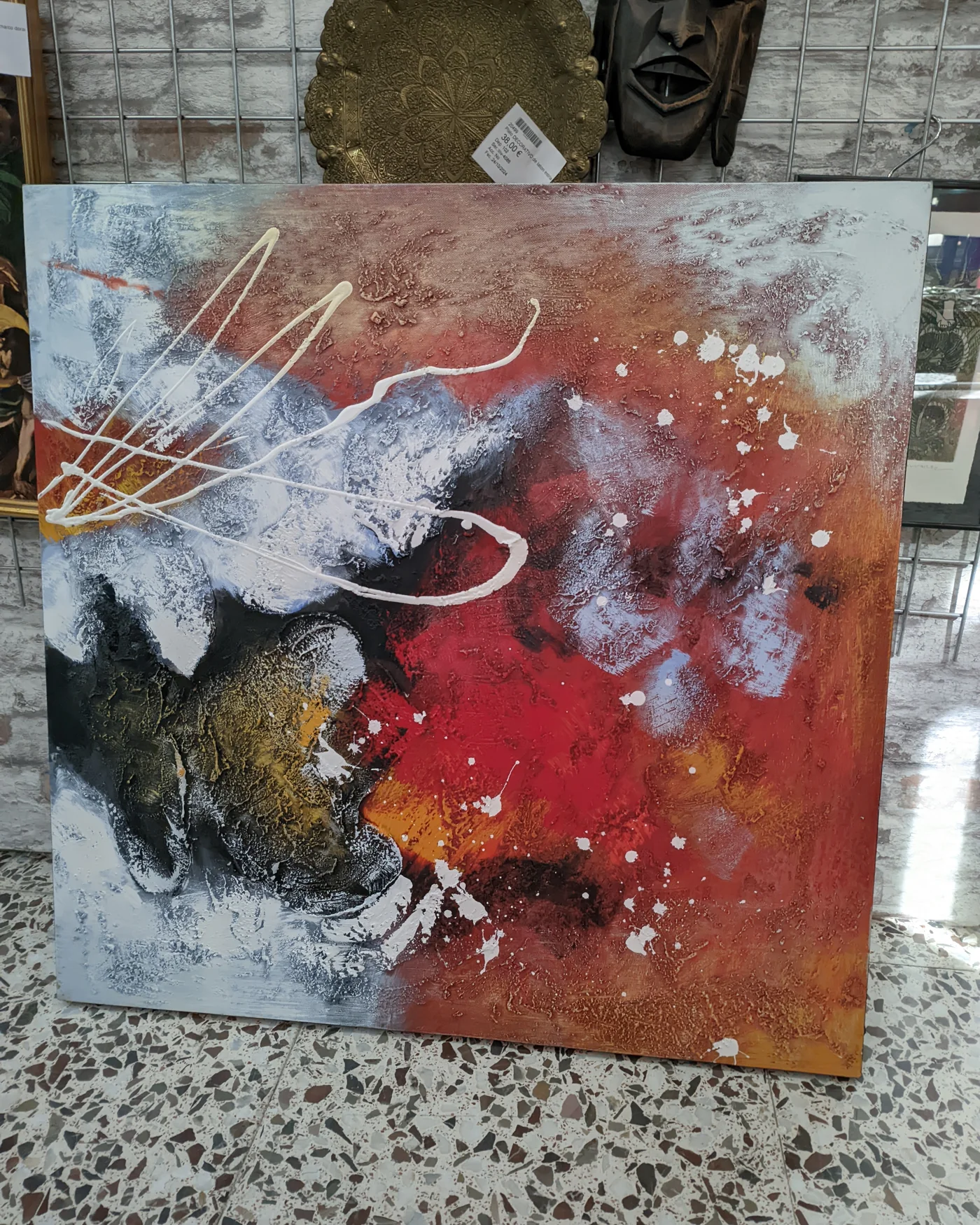 Lienzo de arte abstracto con técnica mixta - imagen 1