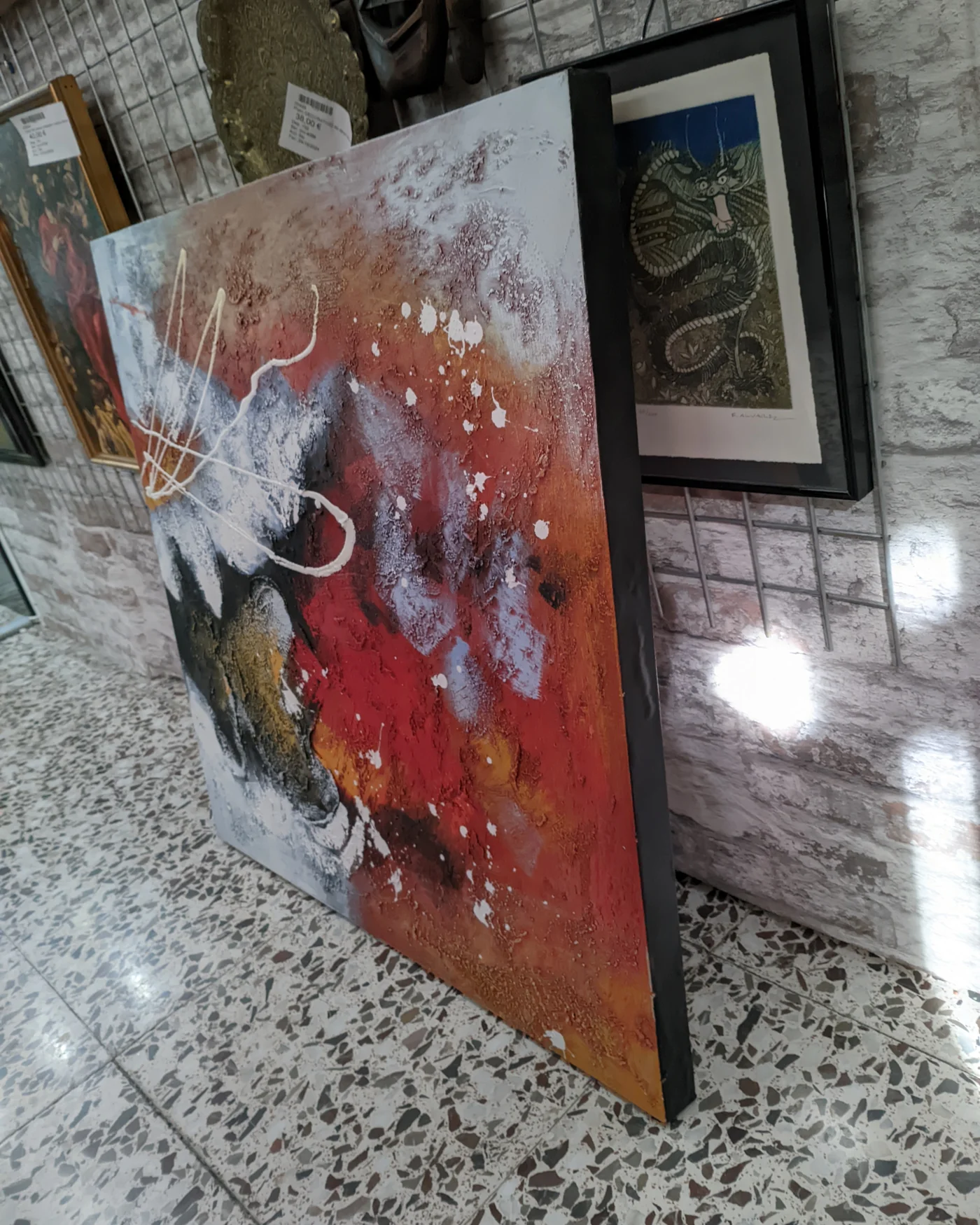Lienzo de arte abstracto con técnica mixta - imagen 3