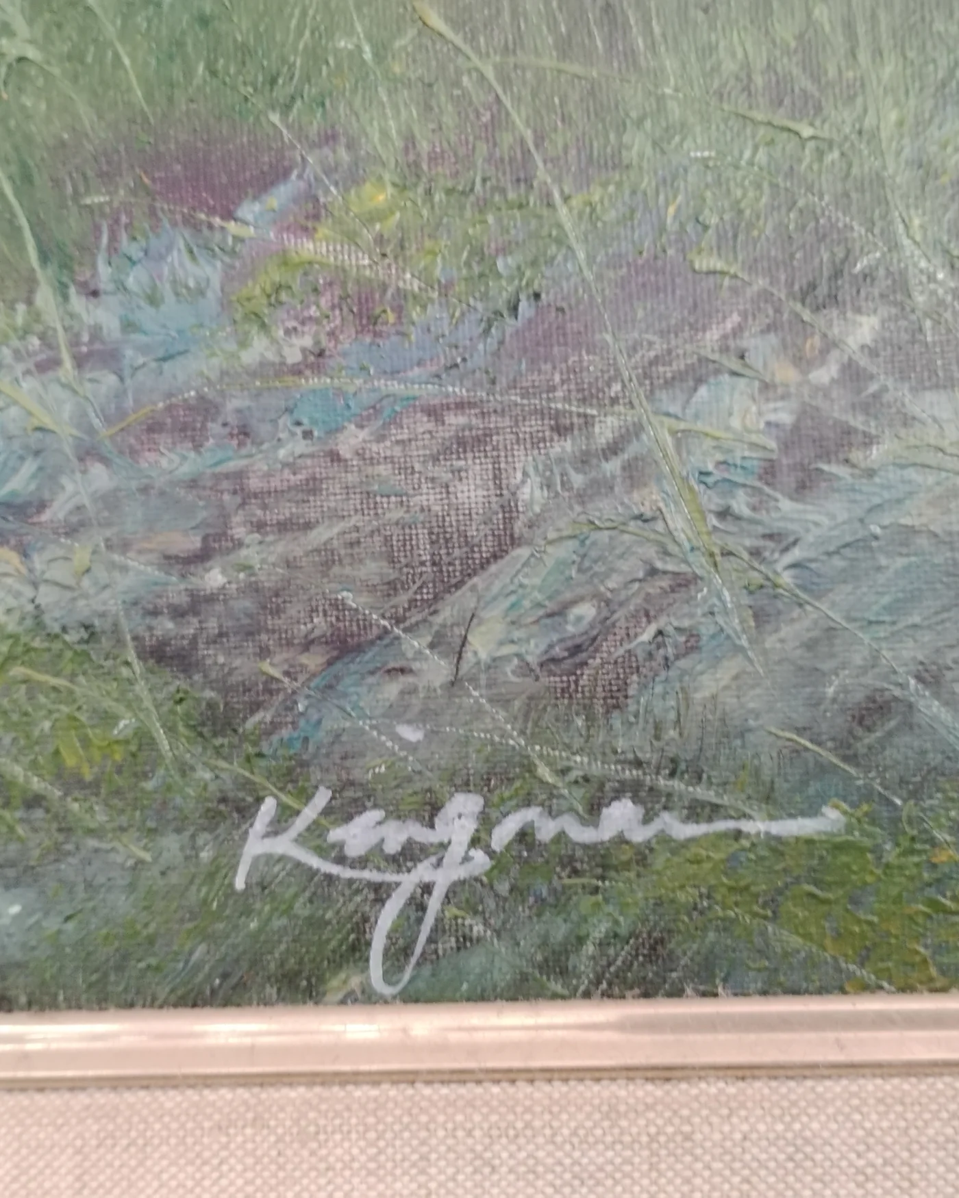 Óleo paisaje de cascada firmado por Eugene Kingman - imagen 2