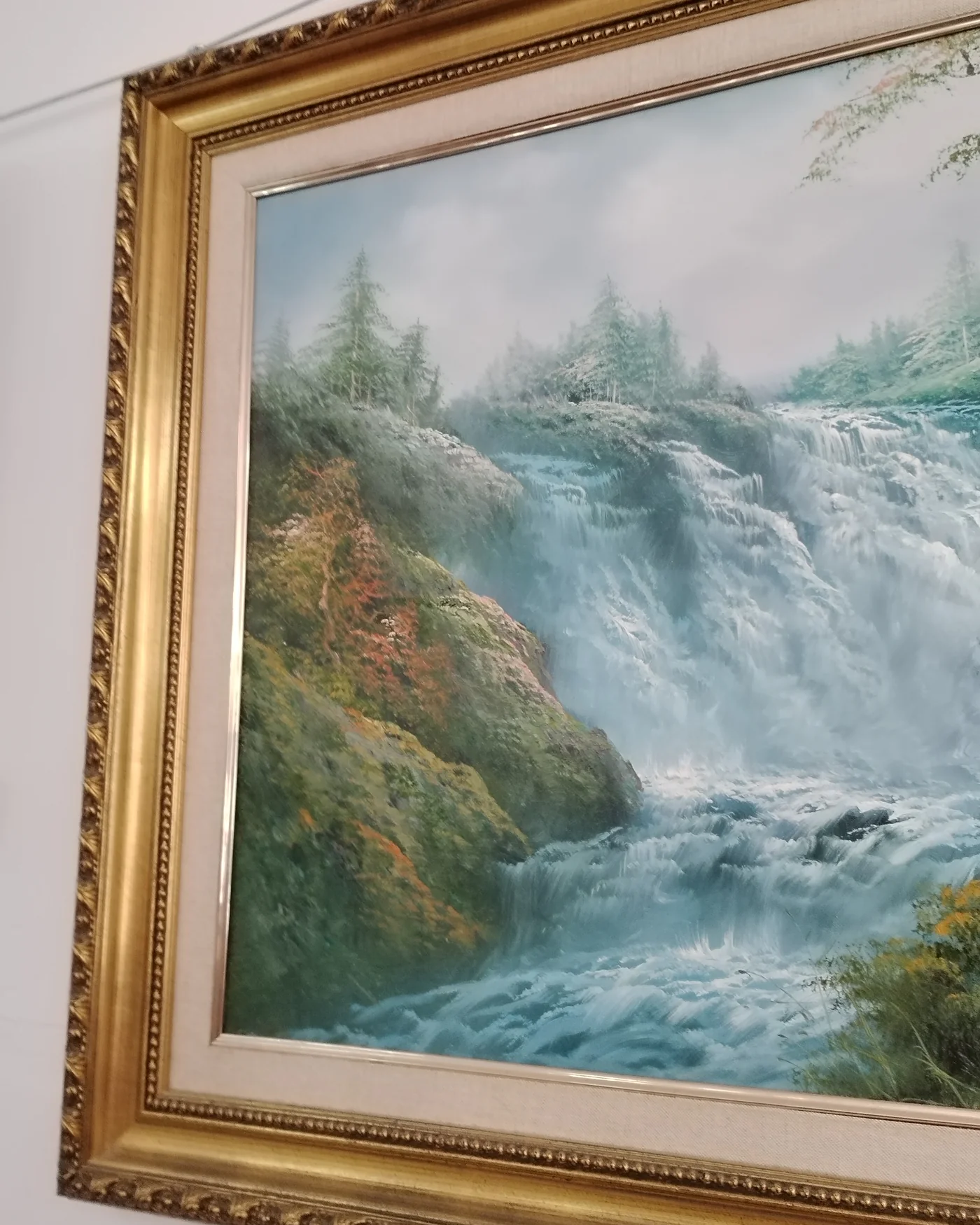 Óleo paisaje de cascada firmado por Eugene Kingman - imagen 3