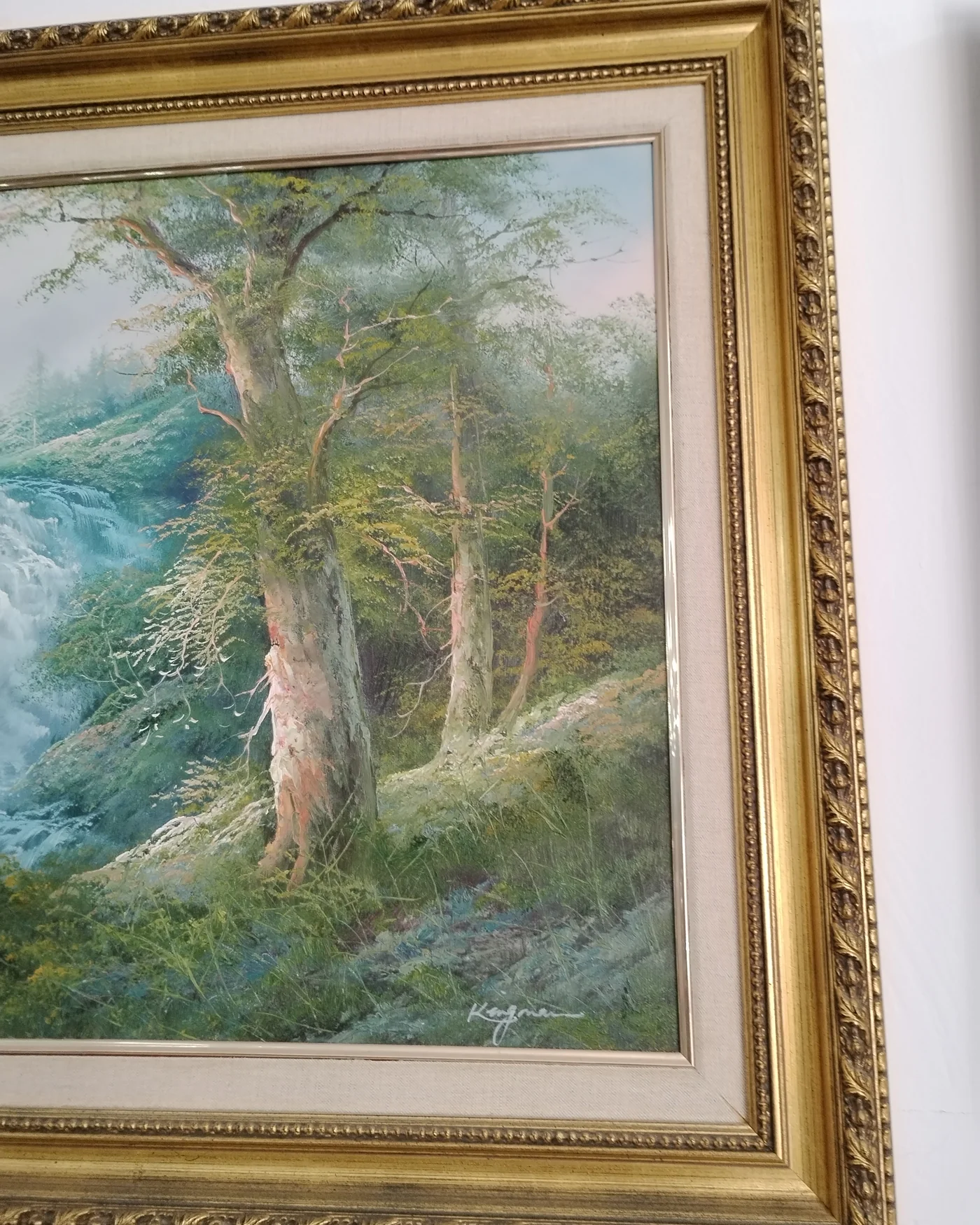 Óleo paisaje de cascada firmado por Eugene Kingman - imagen 4