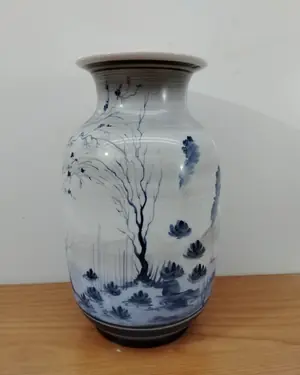 Jarrón de cerámica sambo con decoración paisajística - miniatura 2