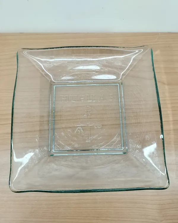 Centro de Mesa de Cristal con Grabado Huellas