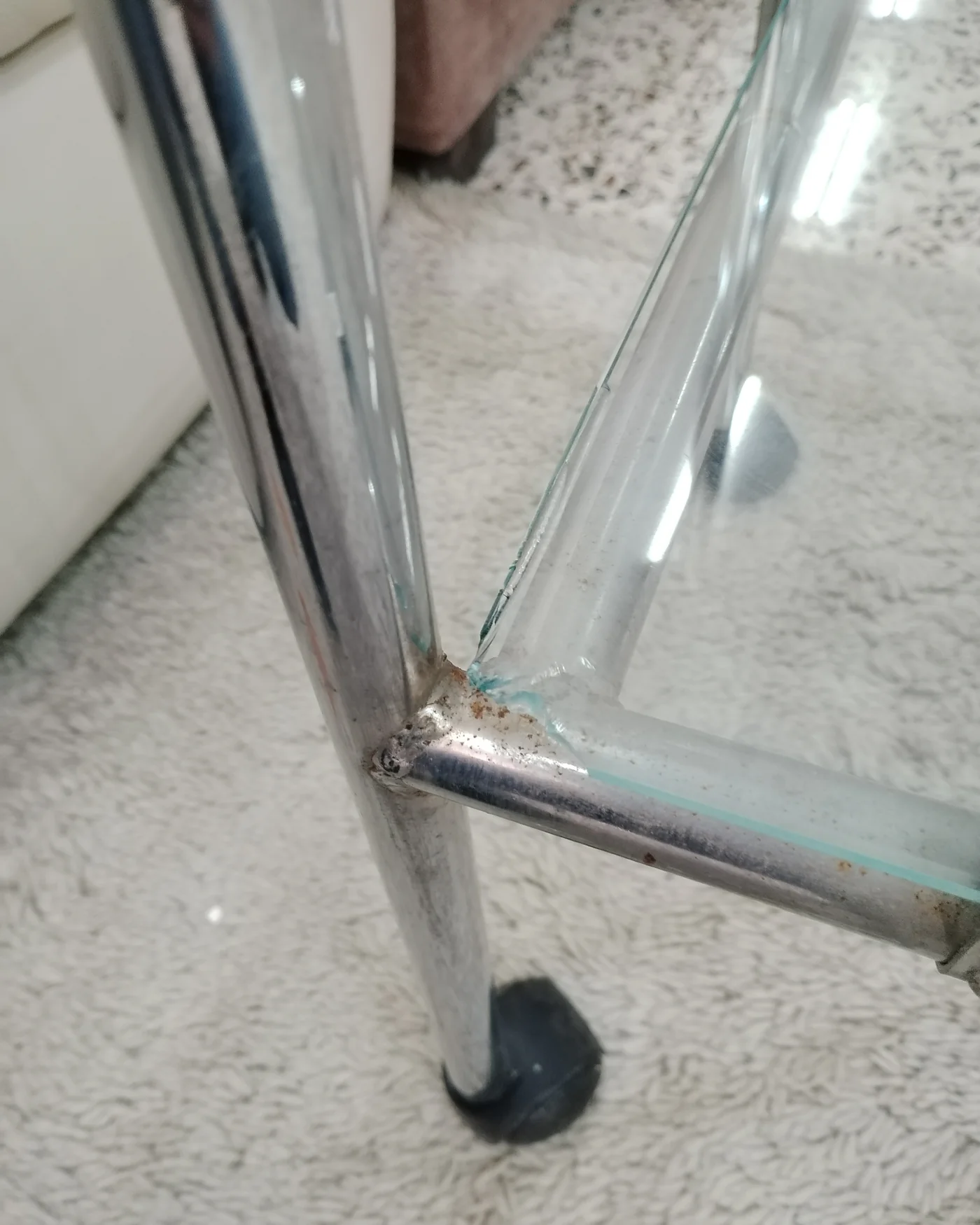 Camarera vintage de cristal y metal cromado - imagen 4