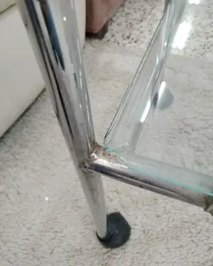 Camarera vintage de cristal y metal cromado - miniatura 4
