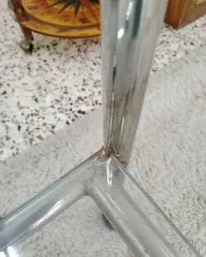 Camarera vintage de cristal y metal cromado - miniatura 5