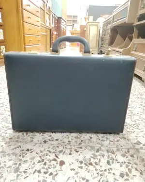 Maletín de negocios vintage azul marino - miniatura 2