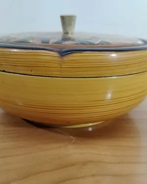Caja de laca japonesa vintage con motivos florales - miniatura 2