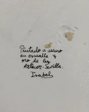 Plato decorativo de cerámica pintado a mano por Artecer-Sevilla - miniatura 4