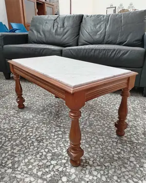 Mesa de centro de madera y mármol - miniatura 2