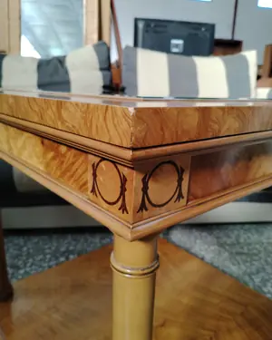 Mesa auxiliar de madera con cristal - miniatura 3
