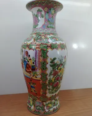 Jarrón oriental moderno de cerámica pintada a mano - miniatura 3