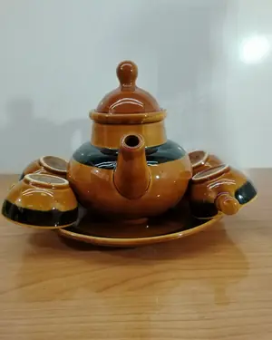 Juego de tetera y 6 tazas de cerámica - miniatura 2
