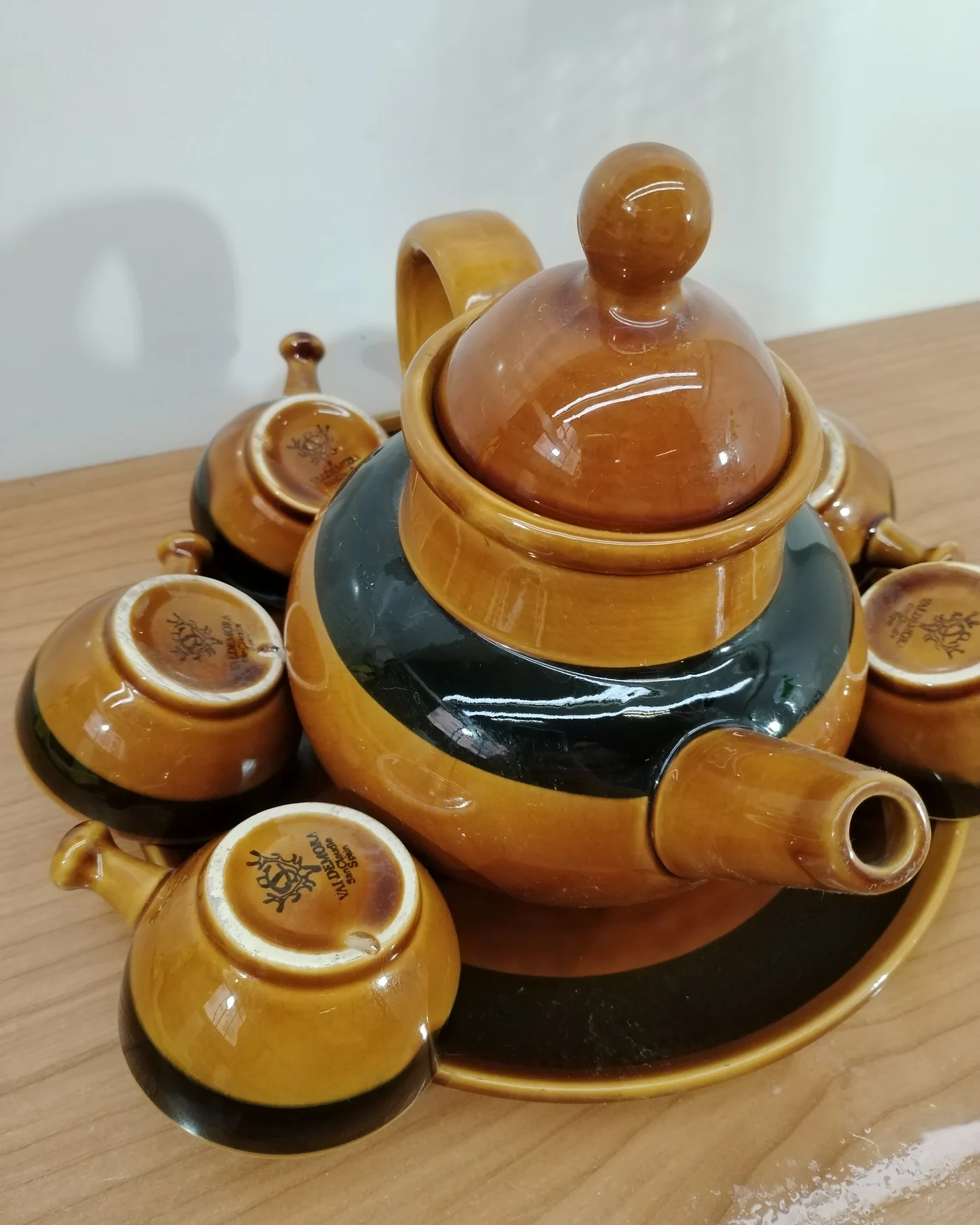 Juego de tetera y 6 tazas de cerámica - imagen 3