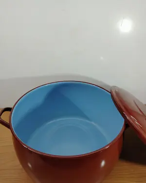Olla esmaltada marrón con interior azul - miniatura 3