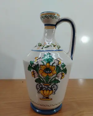 Jarrón artesano Alzira de cerámica pintada a mano - miniatura 1