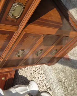 Escritorio clásico de madera con tapa de cuero verde - miniatura 4