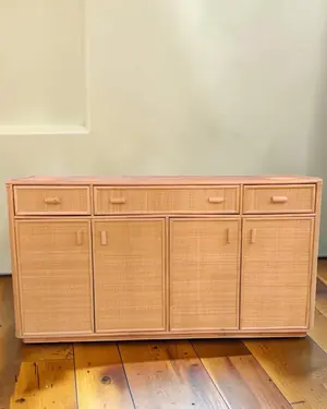 Aparador vintage de bambú y ratán - miniatura 1